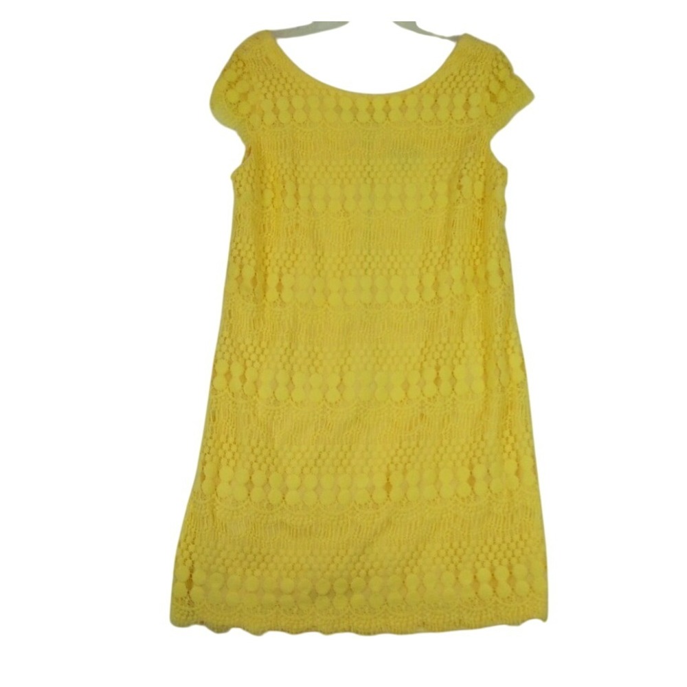 C B Established 1962 Lined Dress Yellow Lace Women's 14 Boho Cottage Core